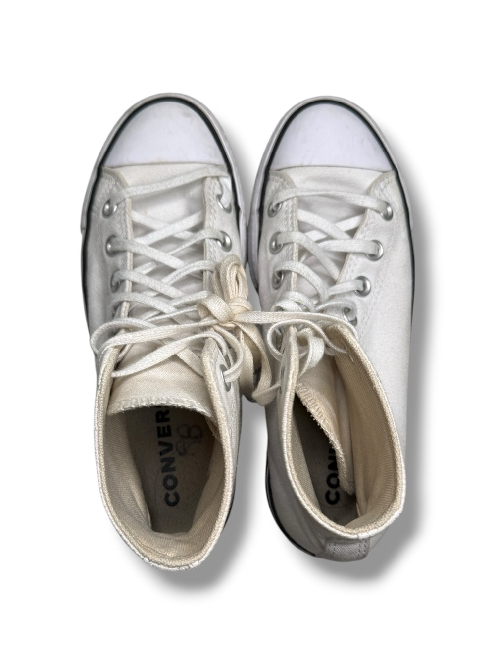Converse Chuck Taylor All Star White Platform Sneakers Size 6.5 - Picture 2 of 7